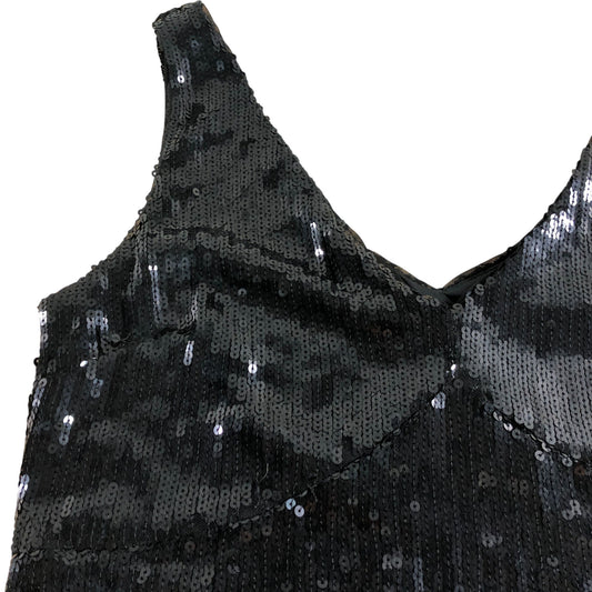 Sosandar Black Sequined Top UK14 Women's Sleeveless Party Wear Vest