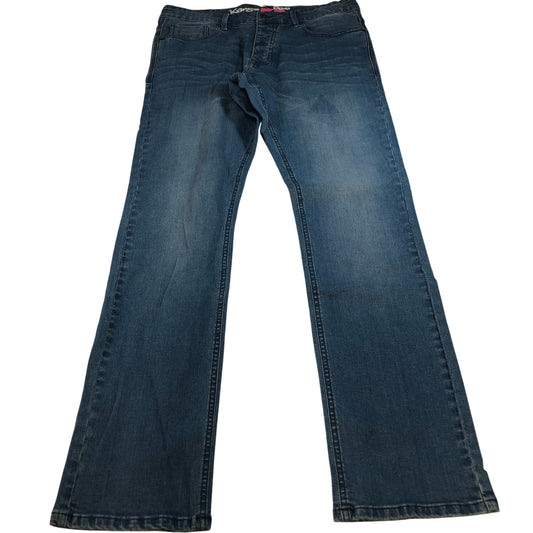 Kangaroo Poo 34W 32L Men's Jeans Slim Fit Blue Denim Cotton Stretch Casual