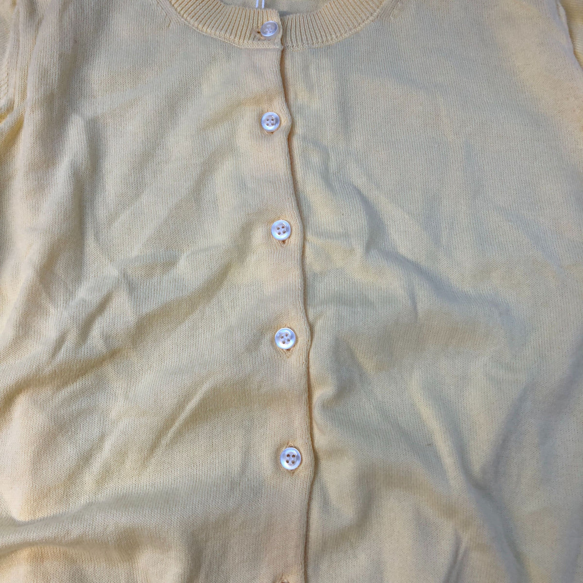 Baukjen Yellow Cardigan Size 16 Women's Short Sleeve Button Front Organic Cotton