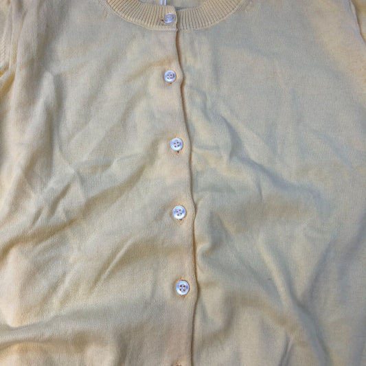 Baukjen Yellow Cardigan Size 16 Women's Short Sleeve Button Front Organic Cotton