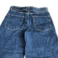 Wide Leg Turned Up Jeans UK10 Women's Denim Blue High Rise Belted Cuffed