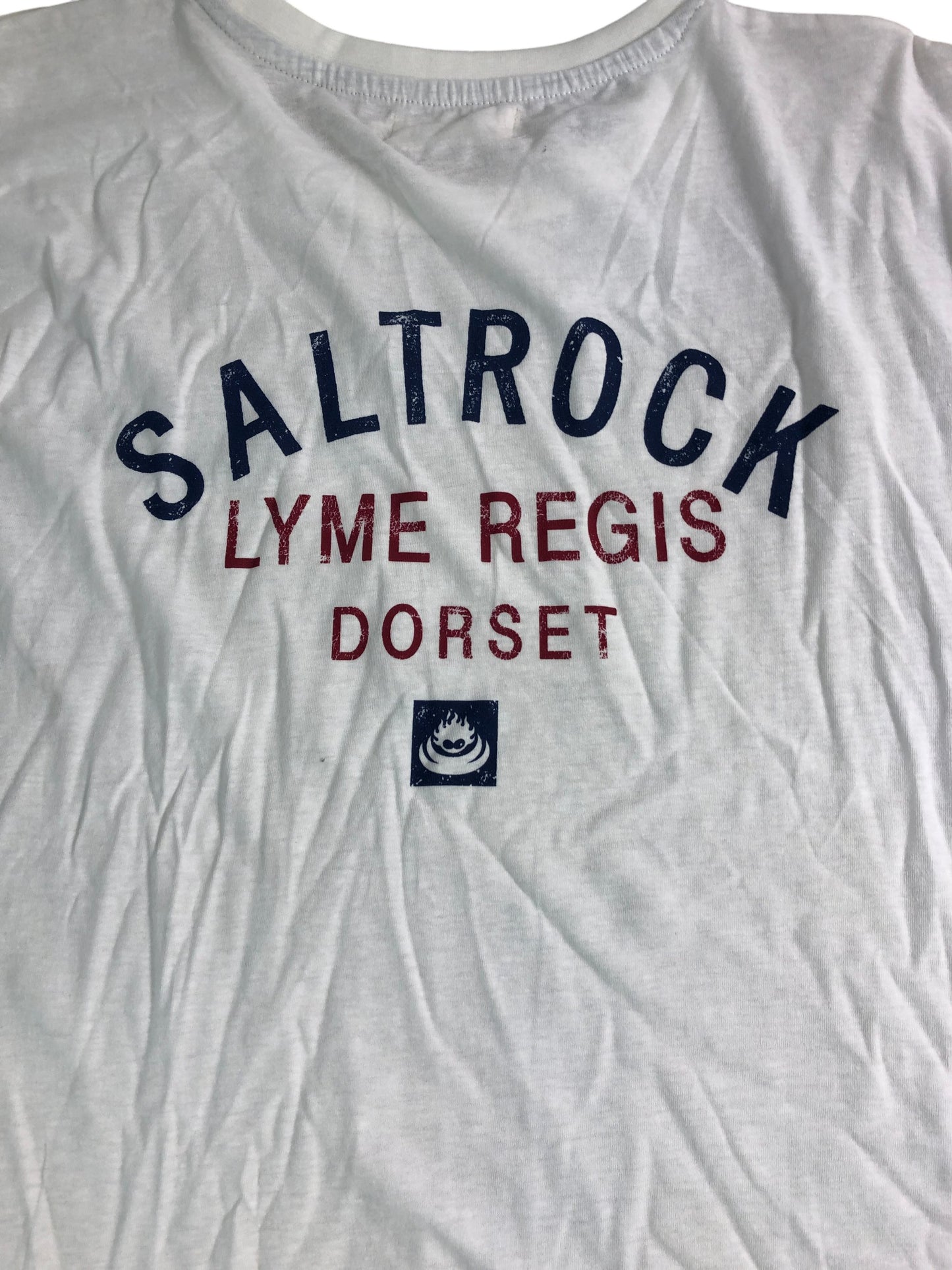 SALTROCK T-Shirt Men's White Graphic Tee Lyme Regis Dorset Size XL