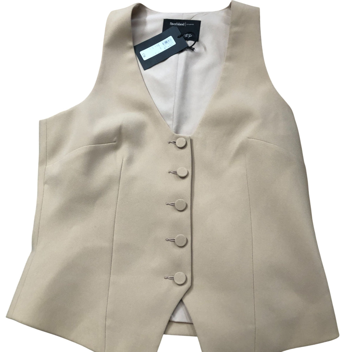 River Island Vests Stylish Button Up Layering Vests Women's Brown UK6 Bundle