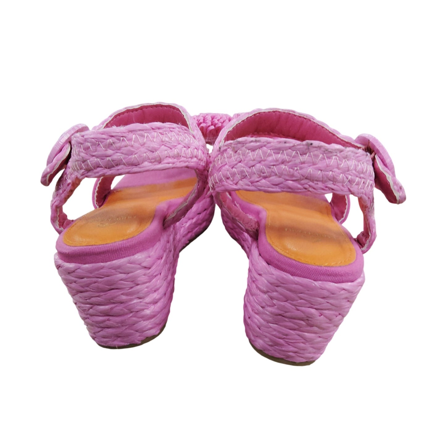 Bright Pink Women's Sandals Floral Design Platform Wedge UK Size 5