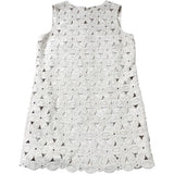Beige Sleeveless Dress Size 12 Women's Floral Embroidery