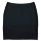 River Island Black Ribbed Skirt UK Large Women's Knee Length High Waist Ribbed