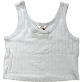 River Island Relaxed Fit Crop Top Size L Women's Light Grey Ribbed