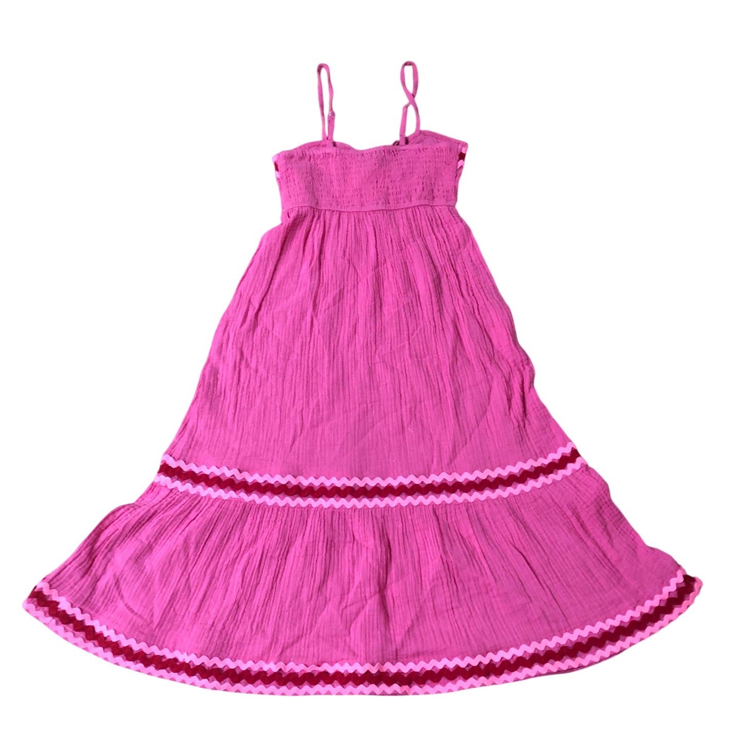 River Island Kids Pink Summer Dress Age 7-8 Years Lightweight Ruffle Design