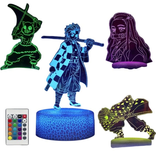 Demon Slayer 3D Lamp Illusion Touch Switch Colour Changing LED Nightlight