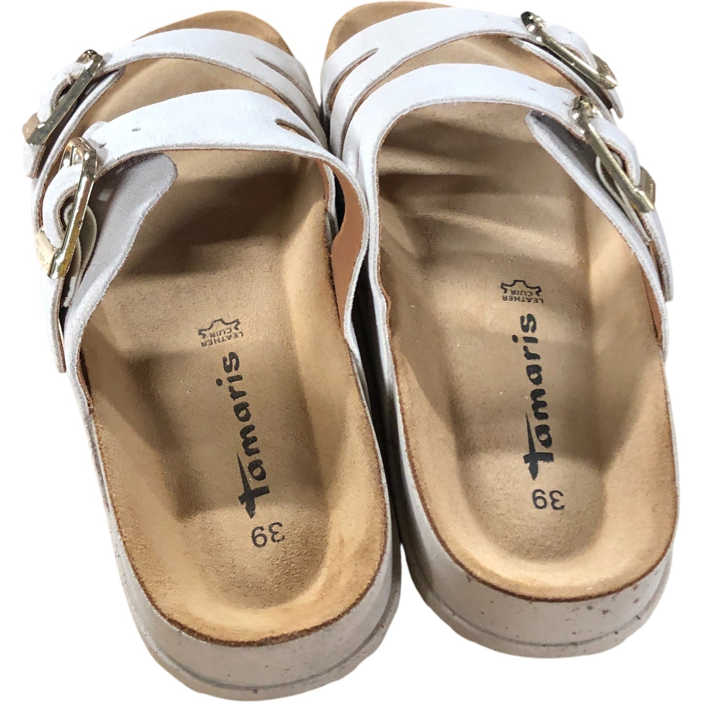 Tamaris Antelope Sandals UK6 Women's Beige Suede Buckle Comfort Shoes