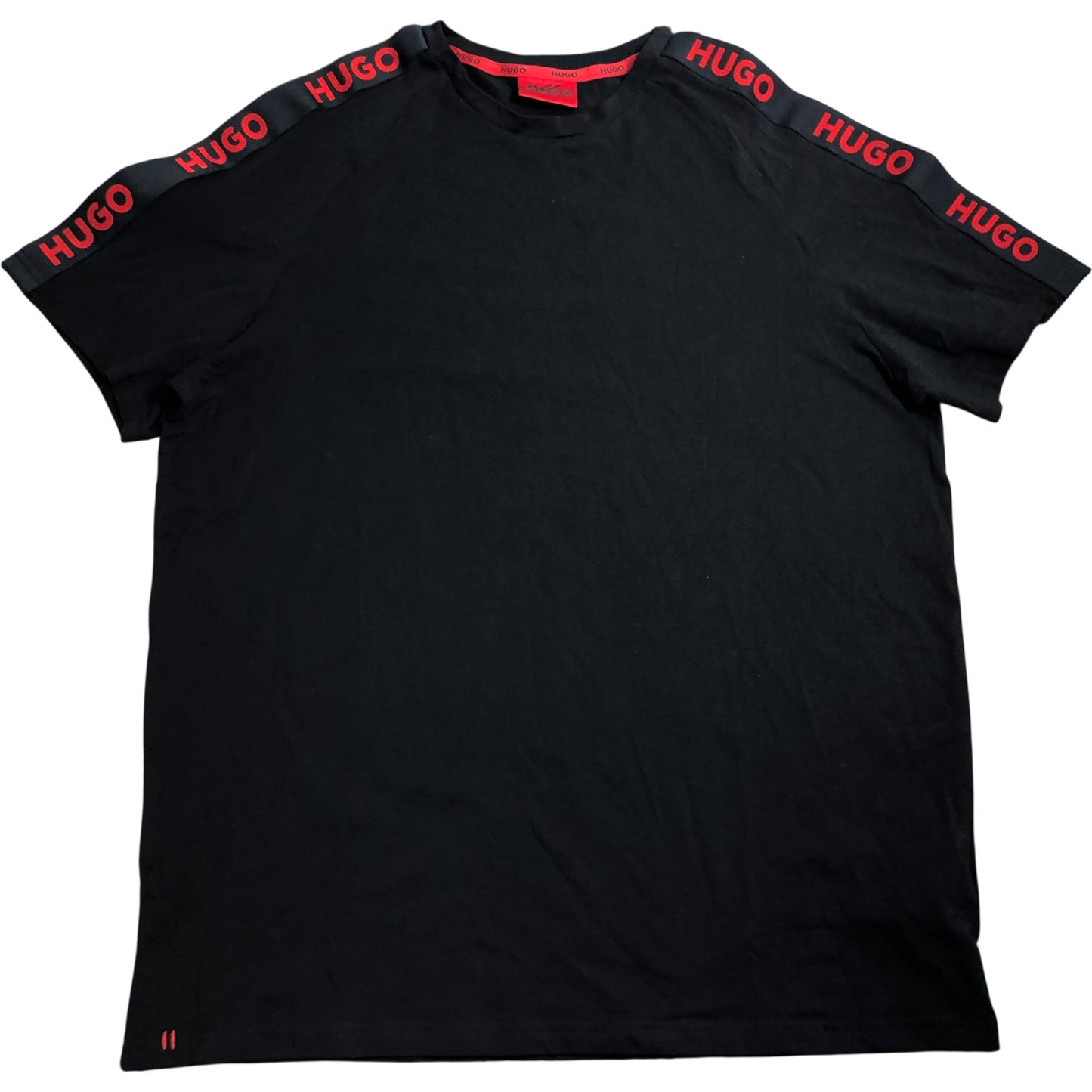 HUGO Black Cotton Logo T-Shirt Men's Size Large Short Sleeve Casual Wear