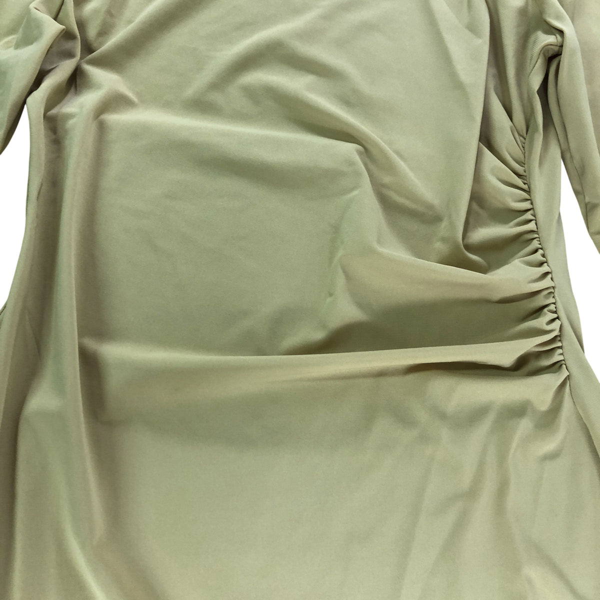 River Island Women's Long Sleeve Dress Khaki Ruched Bodycon