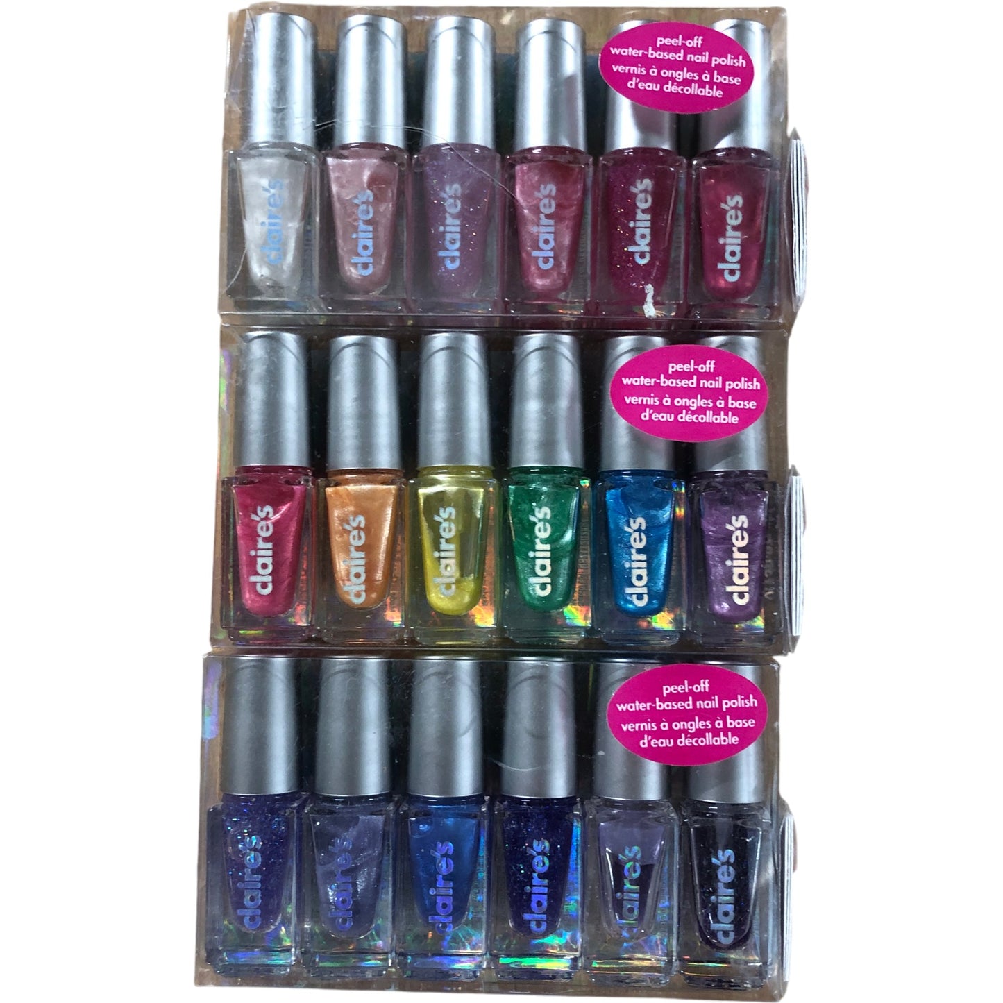 Claire's Peel Off Water Based Nail Polish Set Multi Colour 18 Pack Variety