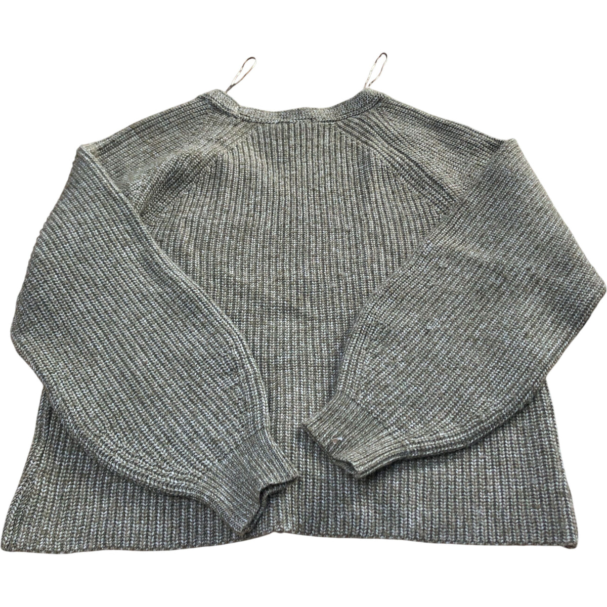 Women's Size 8 V Neck Sweater Thick Knit Long Sleeve Green Top