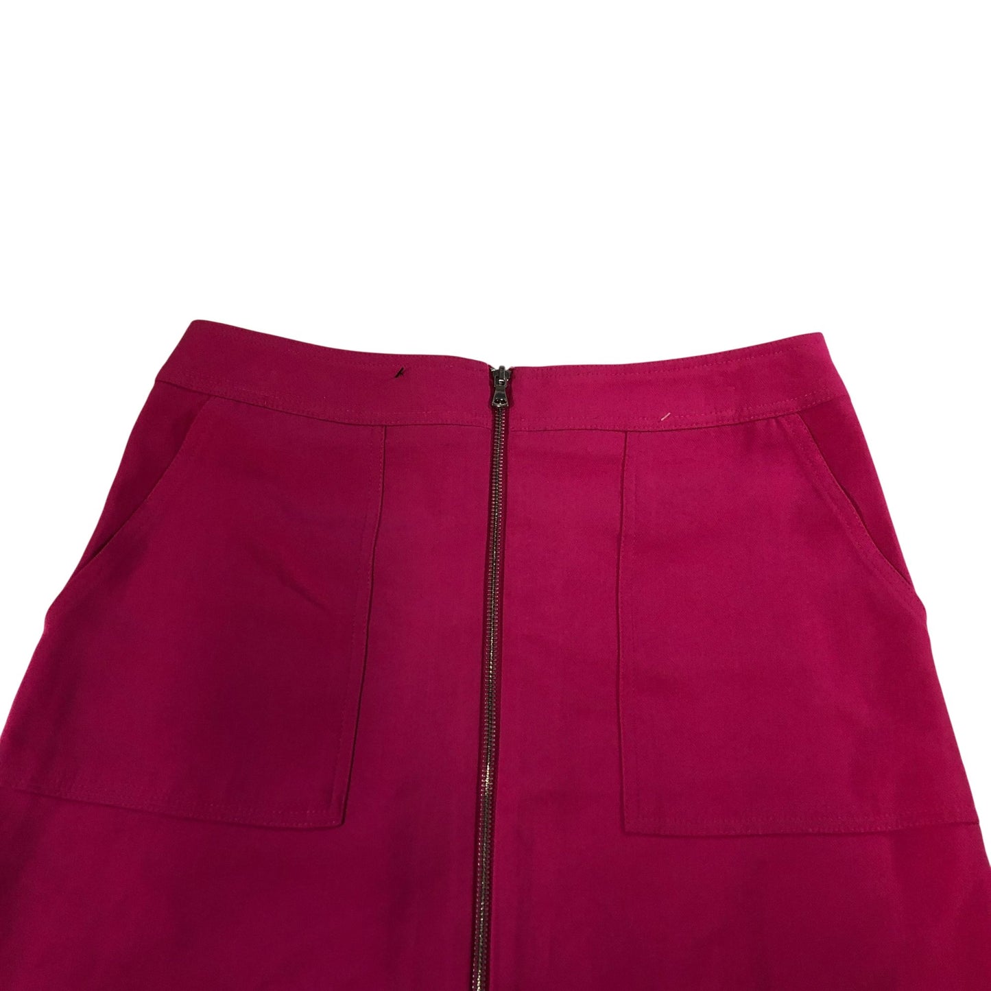 Pink A-Line Skirt Women's Casual Zip Up Cotton Blend UK12