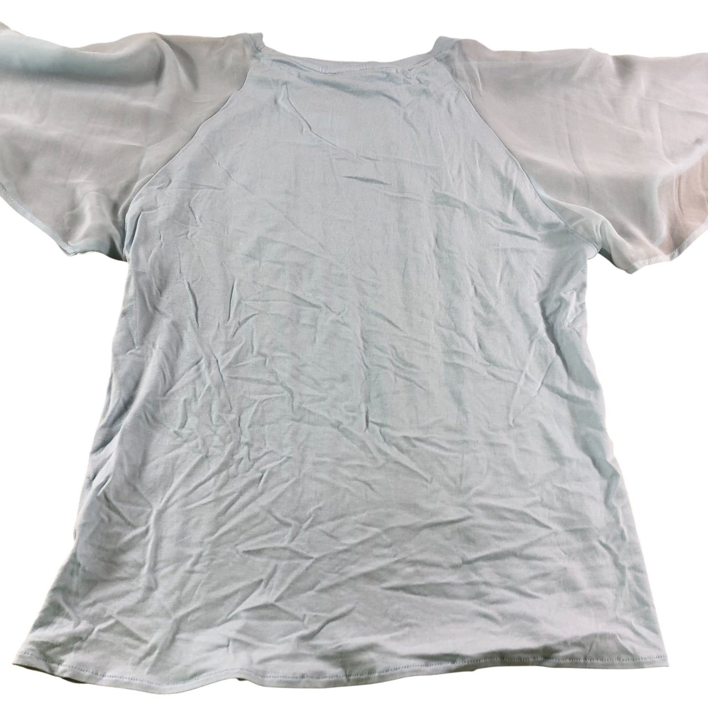 River Island Blue Short Sleeve Pleated Top - Size 6