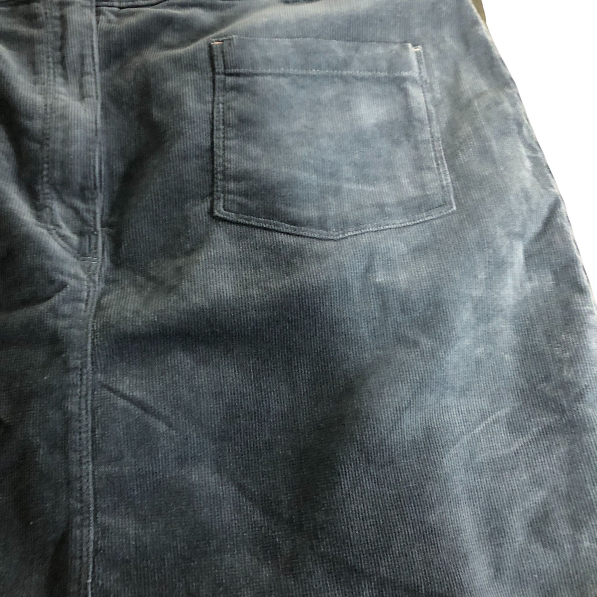 Denim Skirt UK18 Women's A-Line Organic Cotton Blue Corduroy