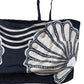 River Island Poolside Crop Top Black Beige Shell Design Size L