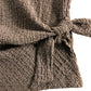 River Island Brown Short Sleeve Top UK7-8 Years Girls Textured Tie Waist