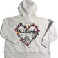 AllSaints Floral Heart Hoodie 9-10 Years Girls Casual Pullover Pink New