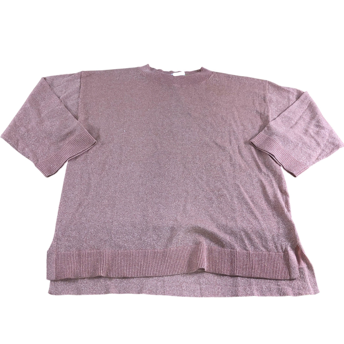 Sparkle Jumper Women's Pink 3/4 Sleeve Knit Top