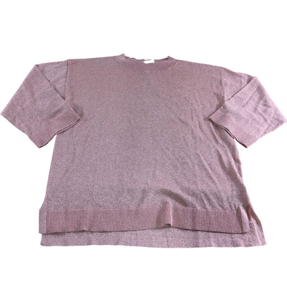 Sparkle Jumper Women's Pink 3/4 Sleeve Knit Top