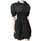 River Island Women Black Smocked Puff Sleeve Dress UK Size 16