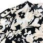 River Island Floral Print Blouse UK14 Women's Long Sleeve Black Cream Viscose