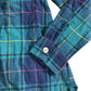River Island Checked Button Up Shirt UK8 Women's Ruffled Green Blue Plaid