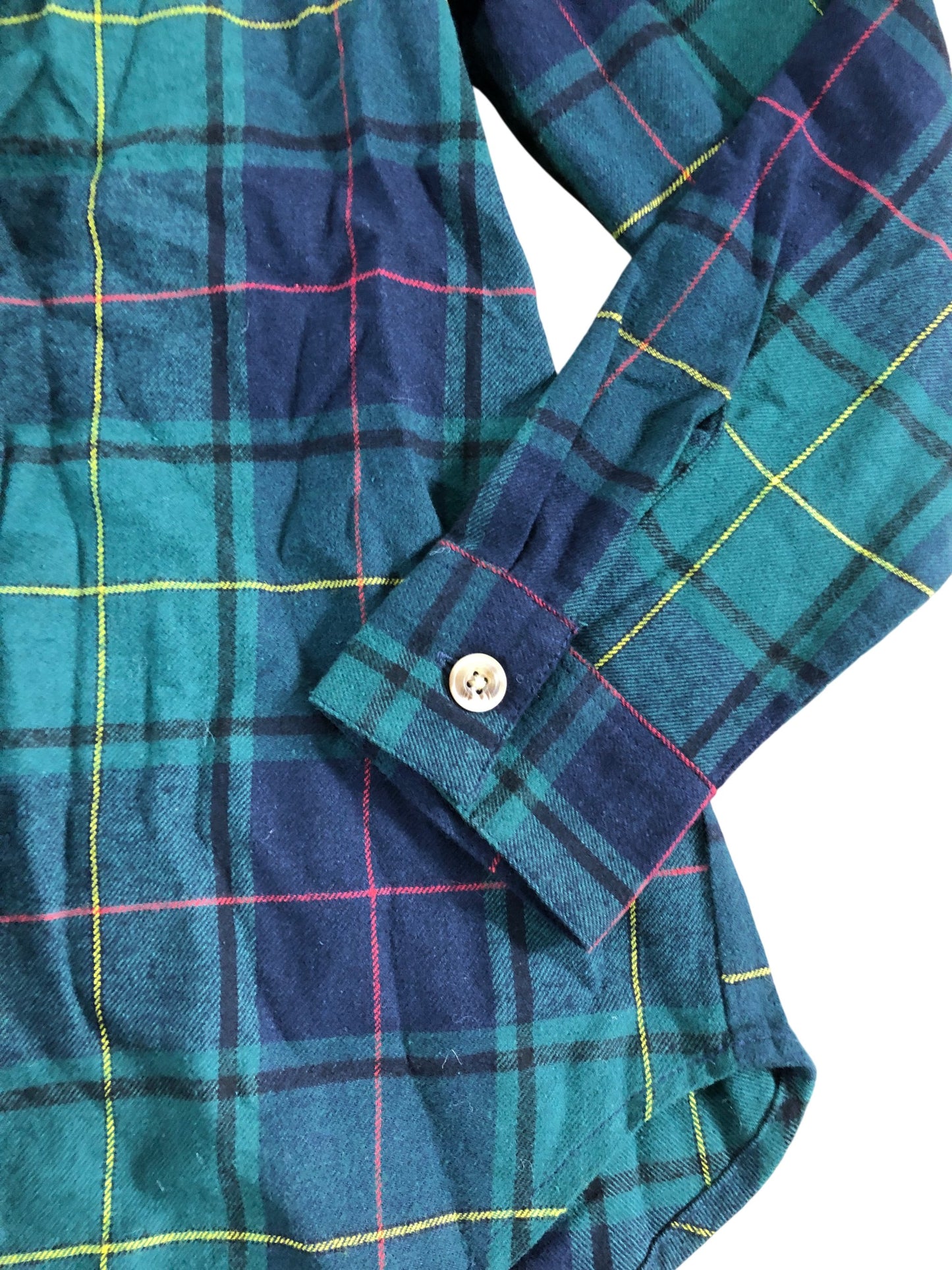 River Island Checked Button Up Shirt UK8 Women's Ruffled Green Blue Plaid