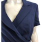 Formal Ladies Dress Navy Blue Short Sleeve Wrap Design UK Size 16 Smart Casual