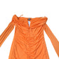 River Island Off Shoulder Long Sleeve Dress Women's Orange Gathered