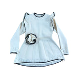 River Island Mini Girls Cream Dress UK12-18 Months Ruffled Design Knitwear