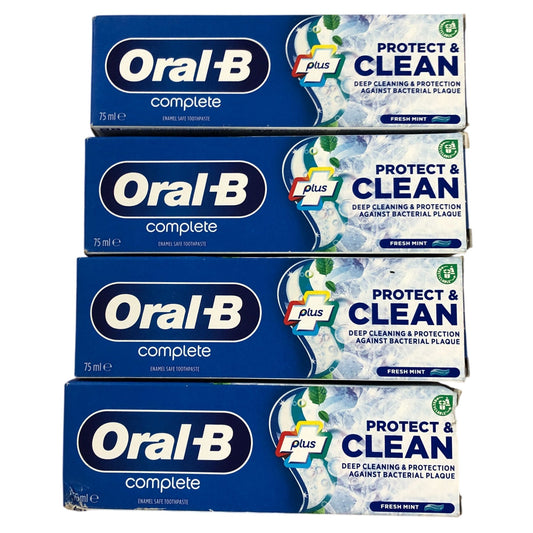 Oral-B Complete Protect and Clean Toothpaste 75ml Pack of 4 Fresh Mint