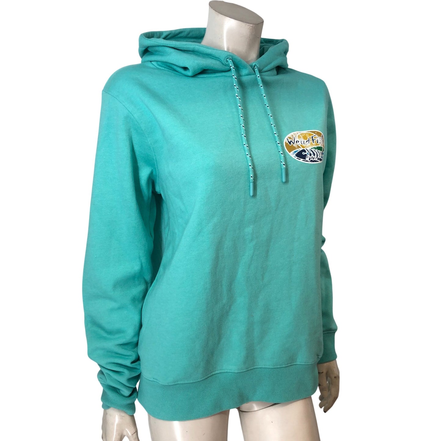 Weird Fish Aqua Marine Hoodie Size 12 Women's Cotton Blend with Logo