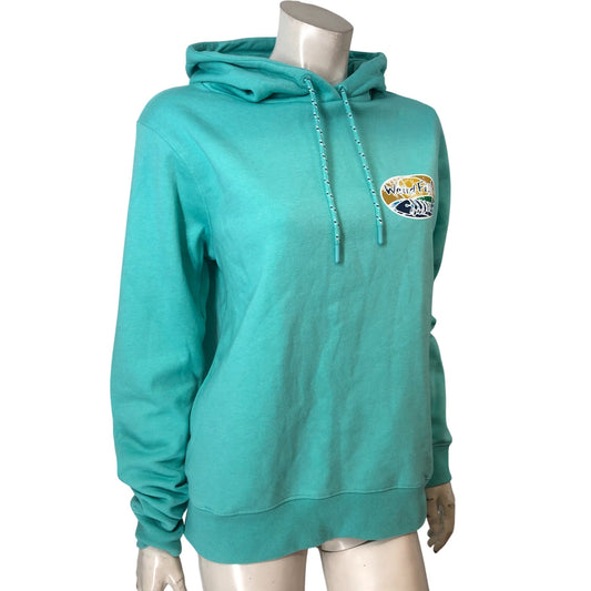 Weird Fish Aqua Marine Hoodie Size 12 Women's Cotton Blend with Logo