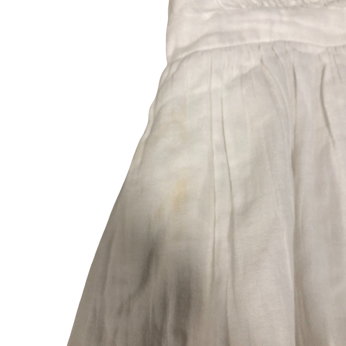 White Cotton Maxi Dress Women Short Sleeve Lace Trim UK8