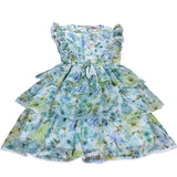 Lipsy London Girls Floral Dress Size 12 Years Multi Layered Green