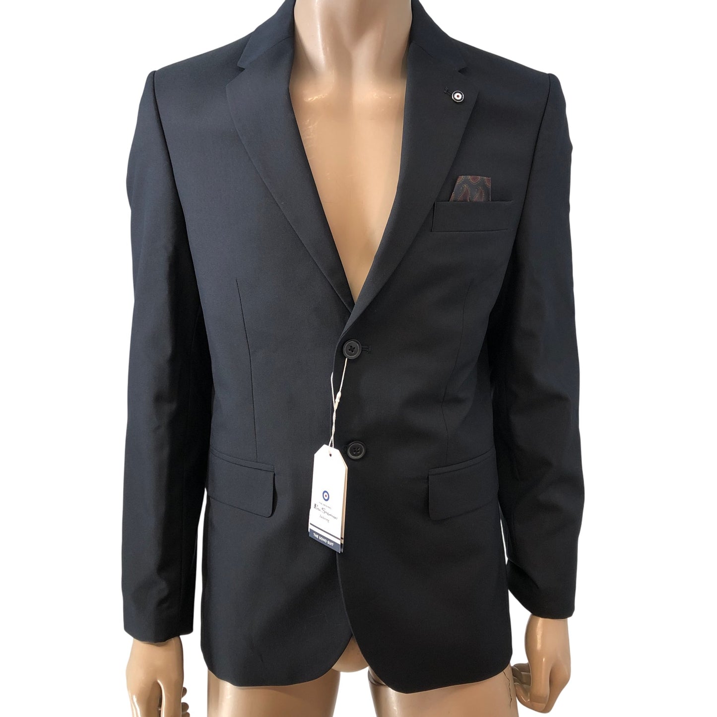 Ben Sherman The Soho Suit 40R Slim Fit Dark Navy Blazer Men's Stylish Jacket