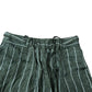 Striped Trousers XS Long Women's Pleated Lightweight Green Fabric