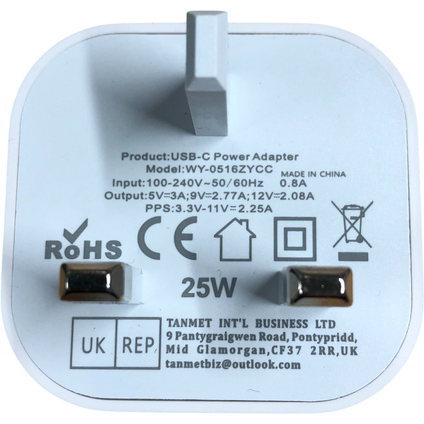 USB-C Power Adapter 25W Model WY-05167ZYC with Cable Collection Only