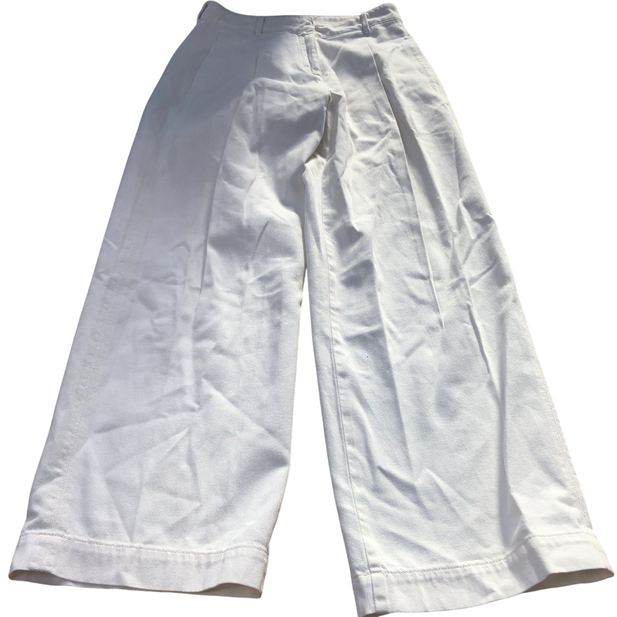 Baukjen Wide Leg Trousers UK10 Women's Organic Cotton White Plain Style