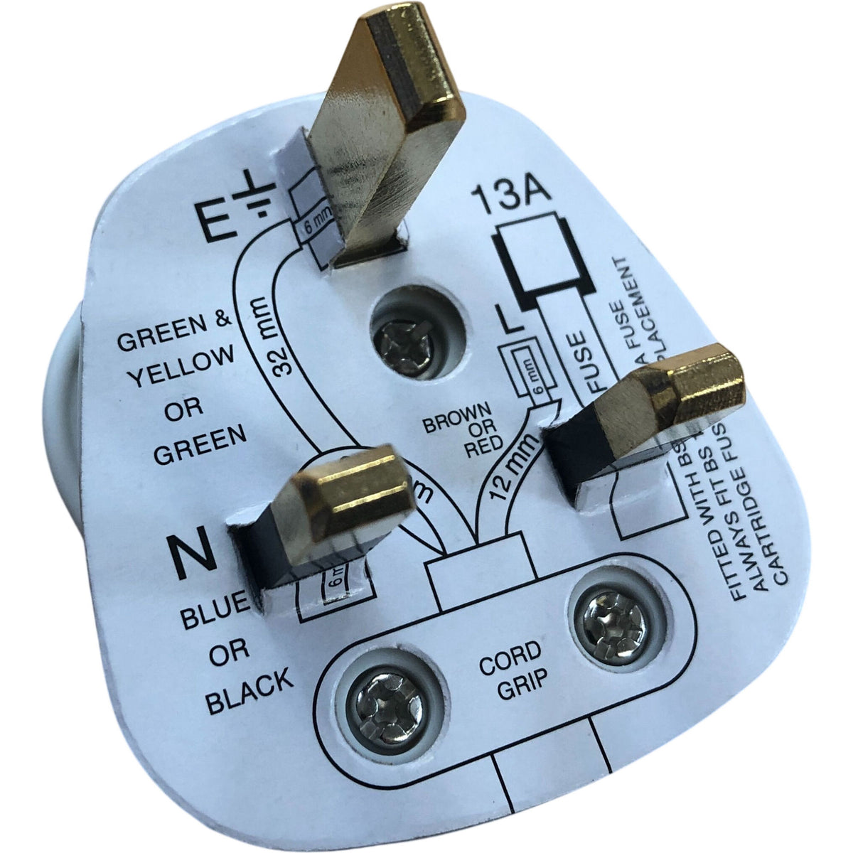 Status 3 Pack 13A White Fused 3 Pin Plug Adapter Electrical Accessories