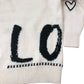Cream Wool Blend Graphic Love Jumper Size XS