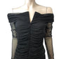 River Island Somewhere Top UK14 Women's Off Shoulder Black Dress Ruched Design