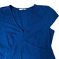 Women's Size 12 Blue Ribbed Short Sleeve Fit And Flare Dress