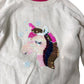 Kids Unicorn Jumper 3-4 Years Girls Cream Sequin Long Sleeve Sweater