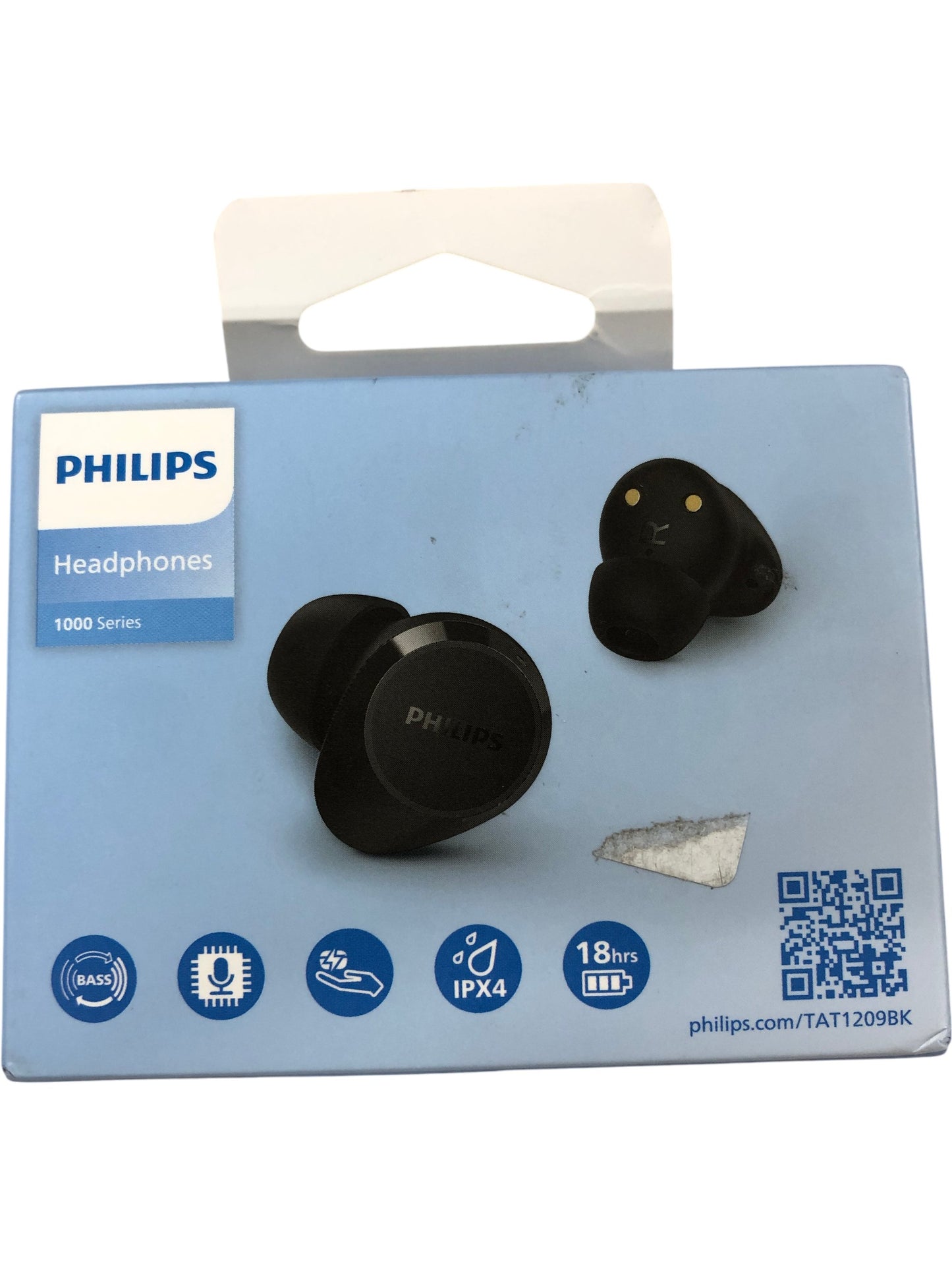 PHILIPS TAT1209 True Wireless In Ear Headphones IPX4 18 Hours Battery Bass