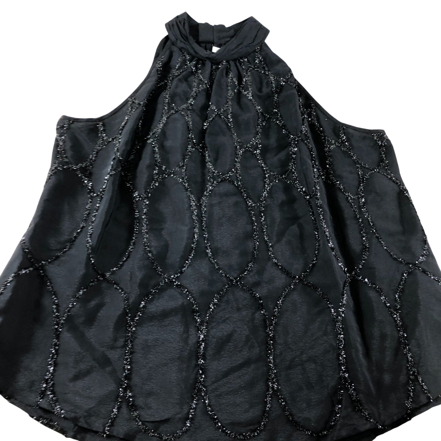 Branded Black Metallic Halter Top - Size 18
