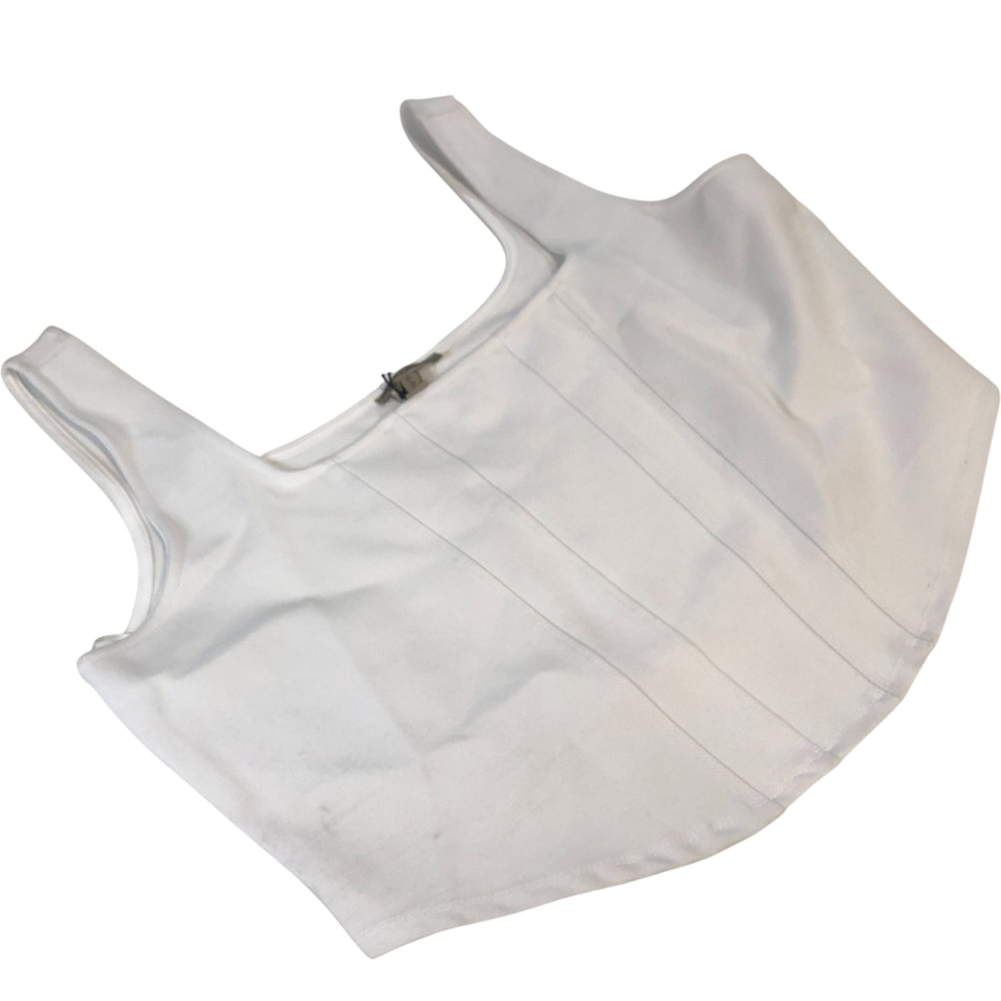 River Island Women's Crop Top UK L White Sleeveless Casual Blouse